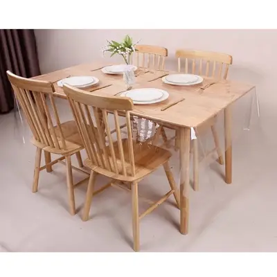 Clear Table Protector 70 inch Transparent Sheet Table Covers Waterproof Oil Spill Proof Clear Tablecloths Plastic Stain Resis...