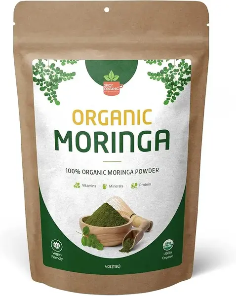 Green Moringa Superfood Powder 4 oz. - 100% Pure Moringa Oleifera Leaf Powder for Tea and Hair, Nutrient-Rich Energy Booster ...
