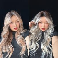 JBEXTENSION 26 Inches Mix Blonde With Dark Root Body Wave With Bangs MANDA