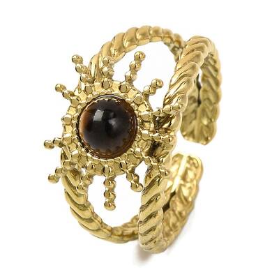 Natural Tiger Eye Finger Rings