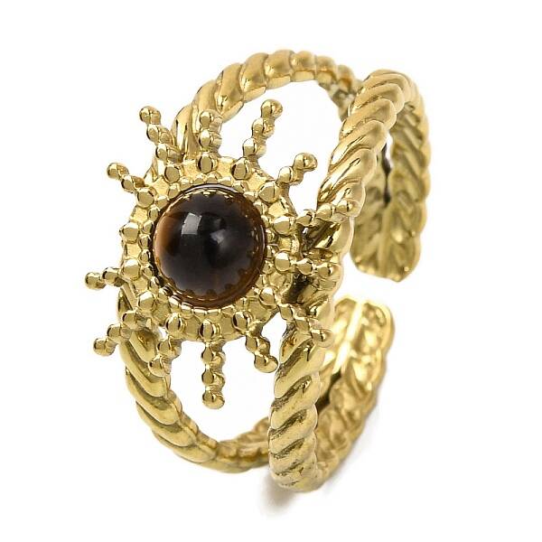 Natural Tiger Eye Finger Rings