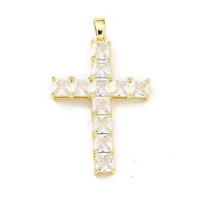 Brass Micro Pave Cubic Zirconia Pendants