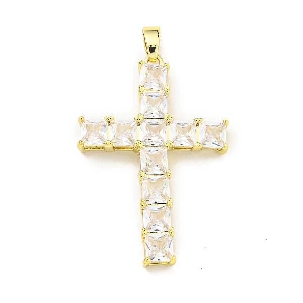 Brass Micro Pave Cubic Zirconia Pendants