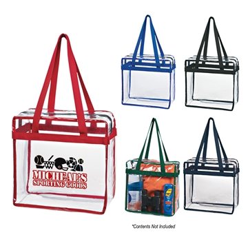 25 Custom Clear Tote Bag With Zipper - NFL Compliant