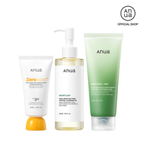 [Anua Official Shop] Skincare Essentials for Beginners | double cleanse, sunscreen, no white cast, spf, facial wash, deep por...