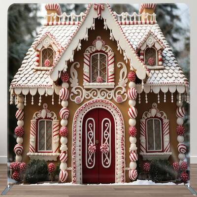 Aperturee Cute Dessert House Christmas Photo Booth Backdrop | Christmas Photoshoot Backgrounds | Diy Christmas Backdrop | Win...