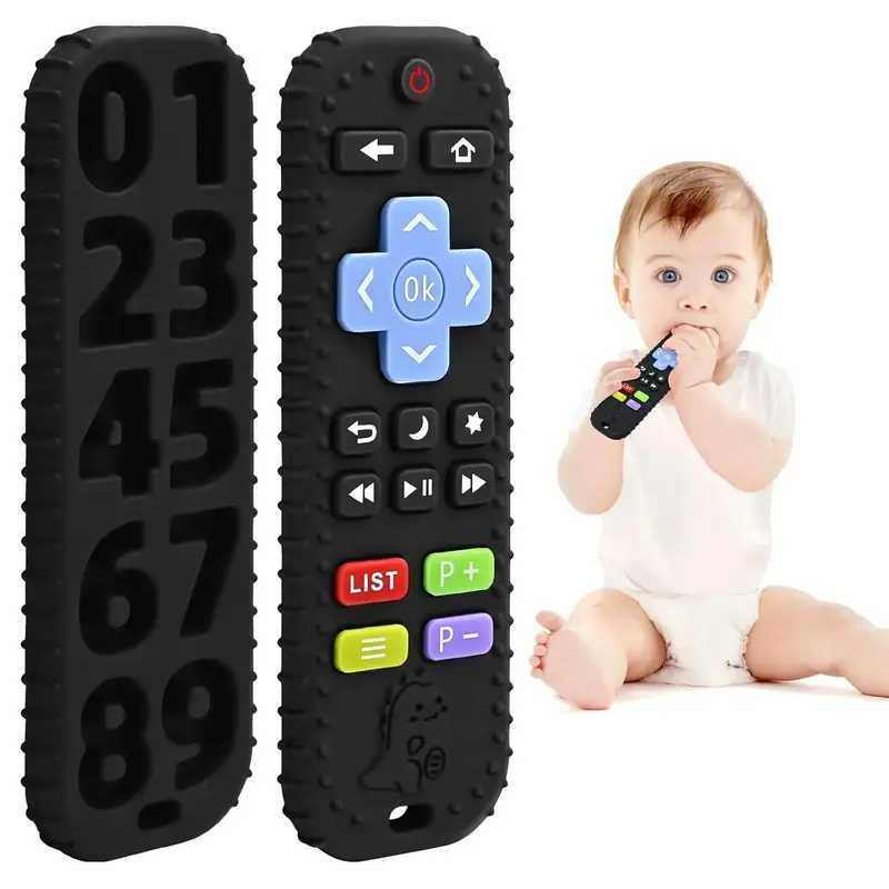 Teething Relief Teethers Toys for Babies 3-6 12 Months Gifts  Silicone Remote Control Baby Teether Bath Toys for Newborn