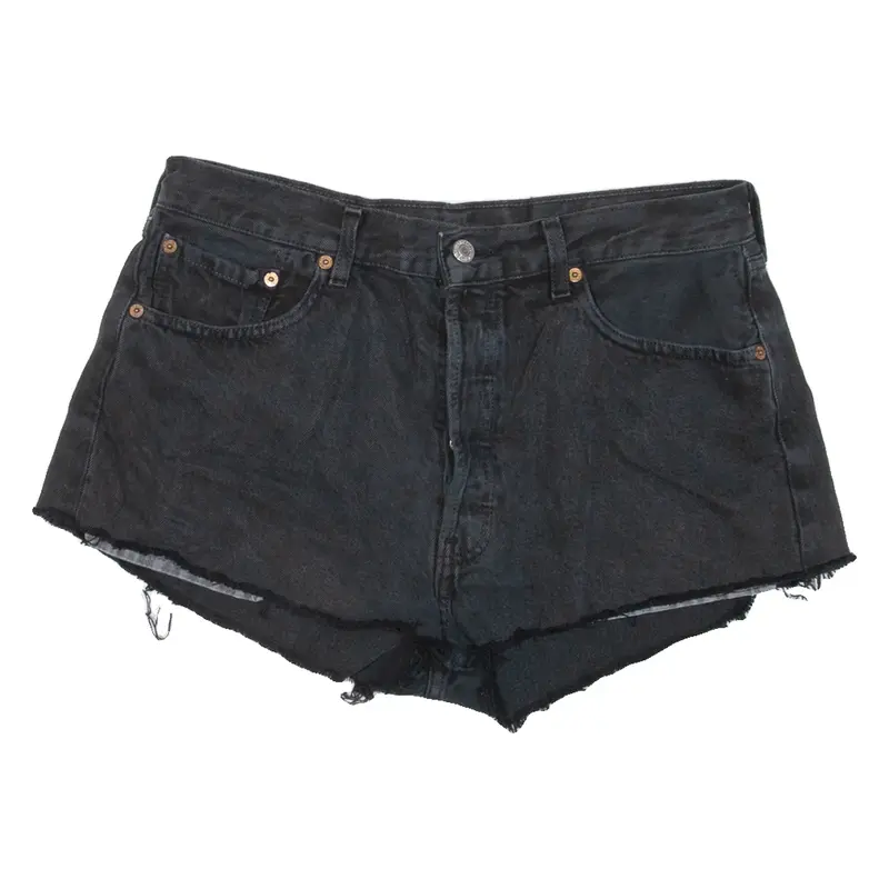 LEVI'S 501 Womens Denim Shorts Black M W32