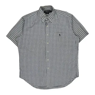 Bartlett Ralph Lauren Checked Short Sleeve Shirt - Large Blue Cotton