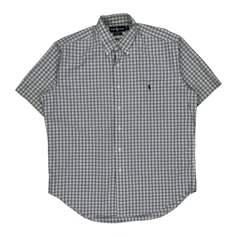 Bartlett Ralph Lauren Checked Short Sleeve Shirt - Large Blue Cotton