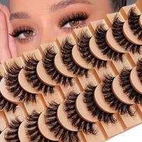 Thick and Soft False Eyelashes, 10 Pairs Natural Curling Fake Eye Lashes, Eye Makeup Enhancement False Eyelashes for Lashes E...