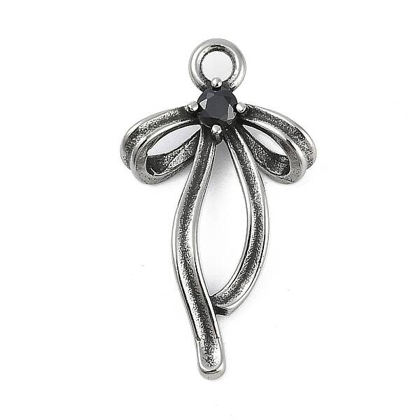 316 Surgical Stainless Steel Micro Pave Cubic Zirconia Pendants