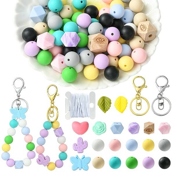 DIY Silicone Beaded Keychain Making Kit