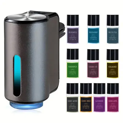 ,Rechargeable Car Air Freshener, Car Air Outlet Aroma Diffuser with Essential Oil, Car Air Vent Freshener, Car Interior Decor...