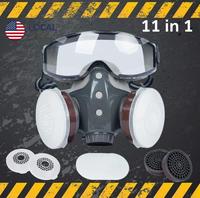 Reusable Respirators, Pomerol 11/16/17-in-1 Half & Full Face Gas Mask with Dual Filter Cartridge – Anti-Dust, Anti-Virus, A...