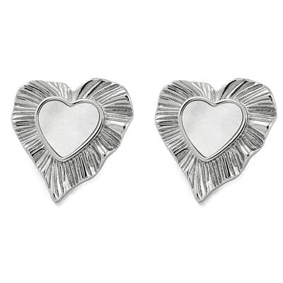 304 Stainless Steel Heart Stud Earrings