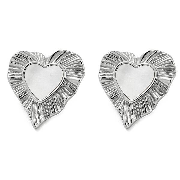 304 Stainless Steel Heart Stud Earrings
