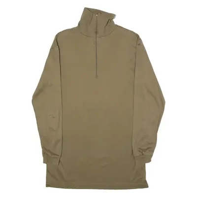 TEXTILES VERTRAUEN Swiss Army Mens T-Shirt Green Long Sleeve 1/4 Zip M