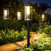 BITPOTT New upgraded outdoor waterproof solar light, 8 Pack Bright Solar Aisle Lights, Garden Landscape Courtyard Lawn Path D...
