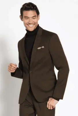 Suit And Turtleneck Combo - Turtleneck Prom Outfits - Prom Turtleneck  Black  Suit