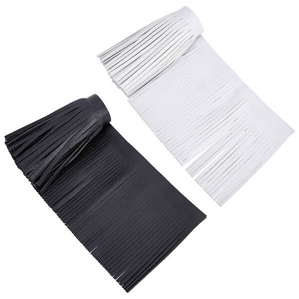2M 2 Colors Faux Leather Fringe Trimmings