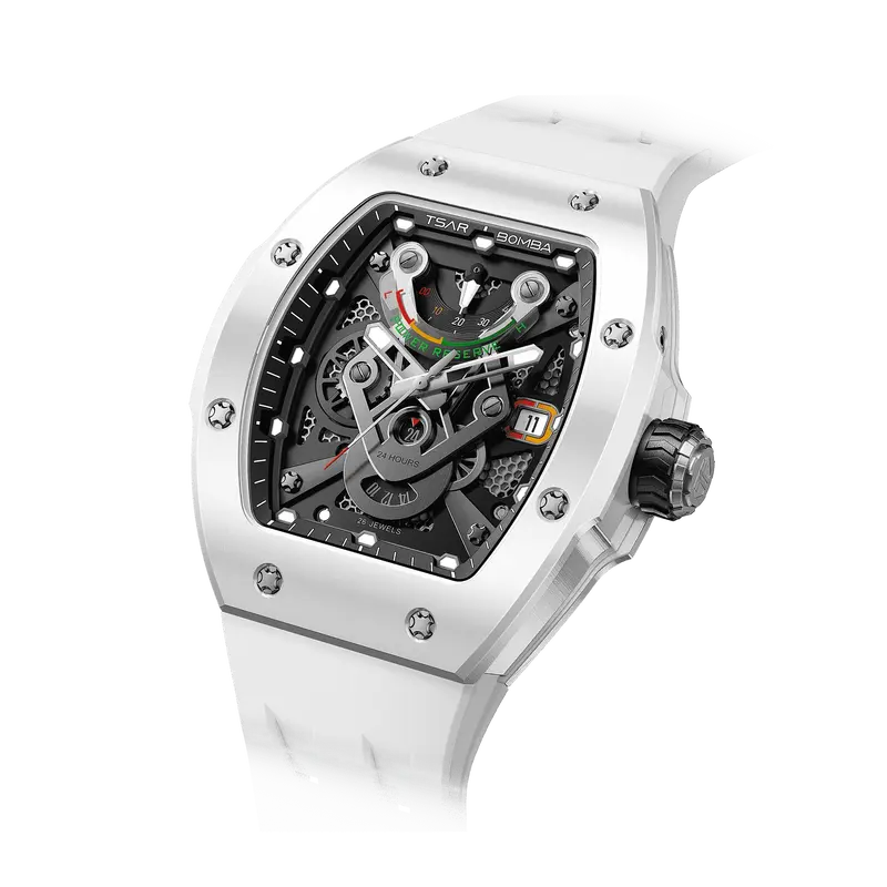 Tsar Bomba Men's Ceramic Automatic Watch | White | 45mm | Sapphire Crystal | Miyota Movement | 5 ATM Water-Resistant | Luxury...