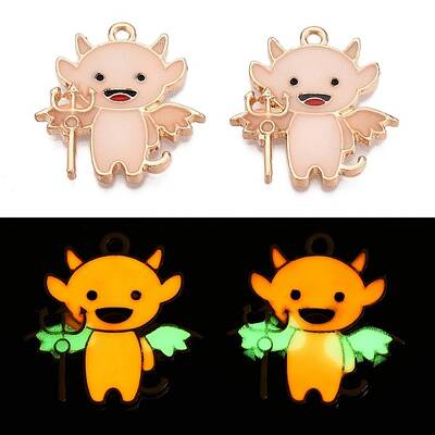 Halloween Theme Rack Plating Luminous Alloy Enamel Pendants