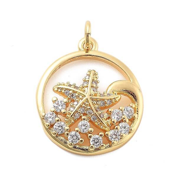 Brass Micro Pave Cubic Zirconia Pendants