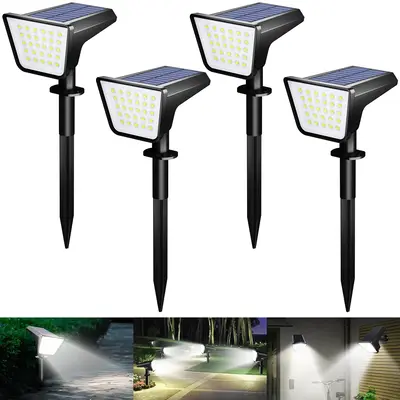 Solar Outdoor Security Light- 4Pack 58LED Solar Spot Lights With Motiondetection,4 Sided Water Resistant Post Lights for Yard...