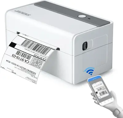 JADENS Bluetooth Label Printer Thermal Shipping Printer Wireless Printer for Small Business & Package, USPS, UPS, Compatible ...
