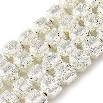 Electroplated Natural Lava Rock Beads Strands