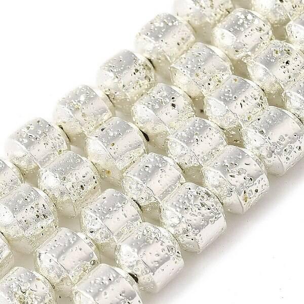 Electroplated Natural Lava Rock Beads Strands