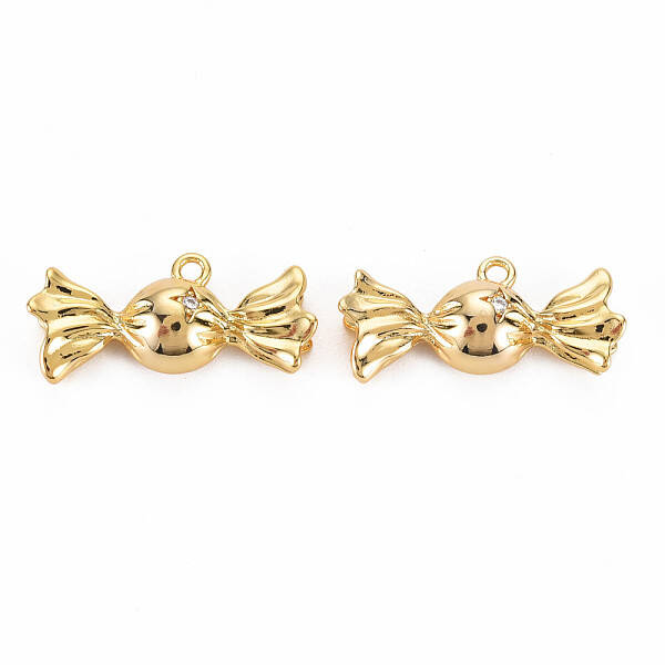 Rack Plating Brass Micro Pave Clear Cubic Zirconia Pendants