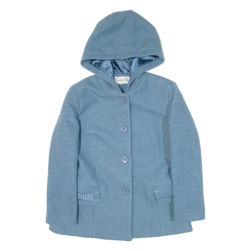 CHRISTIAN DIOR Womens Jacket Blue Hooded L