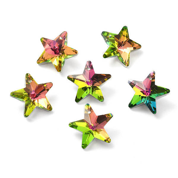 Electroplate Transparent Glass Pendants