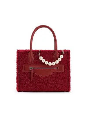 Smting Fluffy Tote Bag with Top Handle