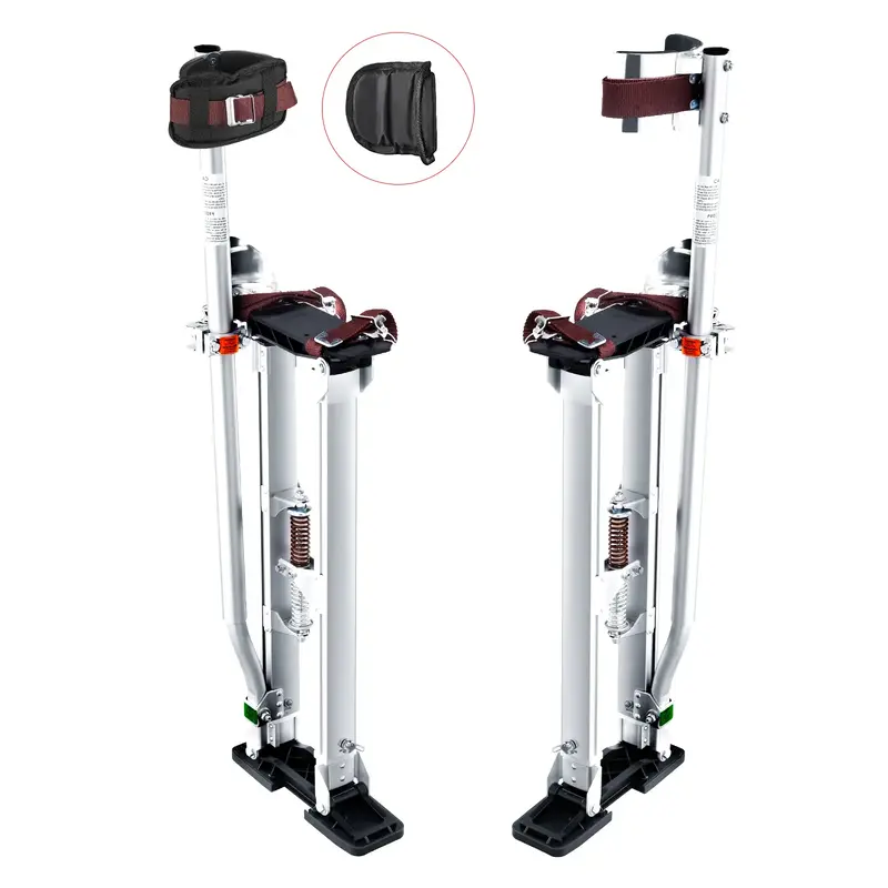 VEVOR Drywall Stilts, 24''-40'' Adjustable Aluminum Tool Stilts with Protective Knee Pads, Durable and Non-slip Work Stilts f...