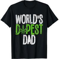 Cotton Short Sleeve Mens Worlds Dopest Dad Weed Cannabis Marijuana World's Father Day T-Shirt for Men Women