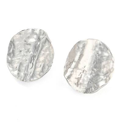Brass Hammered Texture Stud Earring Finding