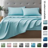 King 4 Piece Sheet Set With pillowcase - Queen Mattress Protector Soft Comfy Breathable & Cooling Bed Sheets Set bedroom set ...