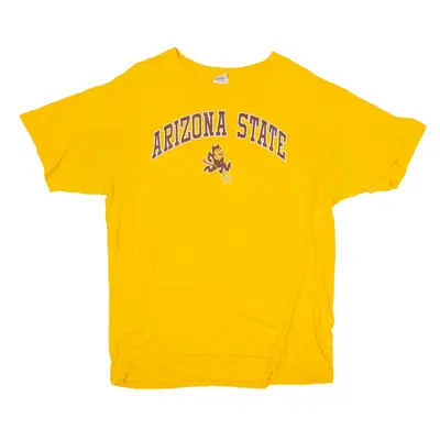 GILDAN Arizona State Sun Devils T-Shirt Yellow Short Sleeve Mens L