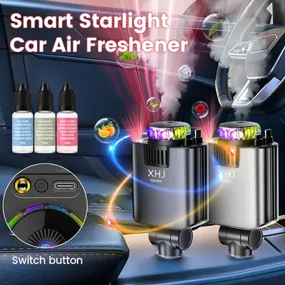 2025 Smart Car Charger & Aromatherapy Diffuser,Portable Air Freshener with Starlight Mood Lighting, Auto-Sensing Tech & Retra...