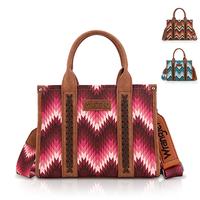 Wrangler [Live] 2025 Southwestern Dual Sided Wave Print Canvas Crossbody Bag