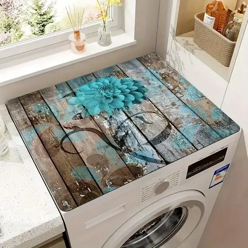 Washing Machine & Microwave Dust Pad, Farmhouse Style Washing Machine Top Mat, Water Absorbent & Quick Drying Refrigerator P...