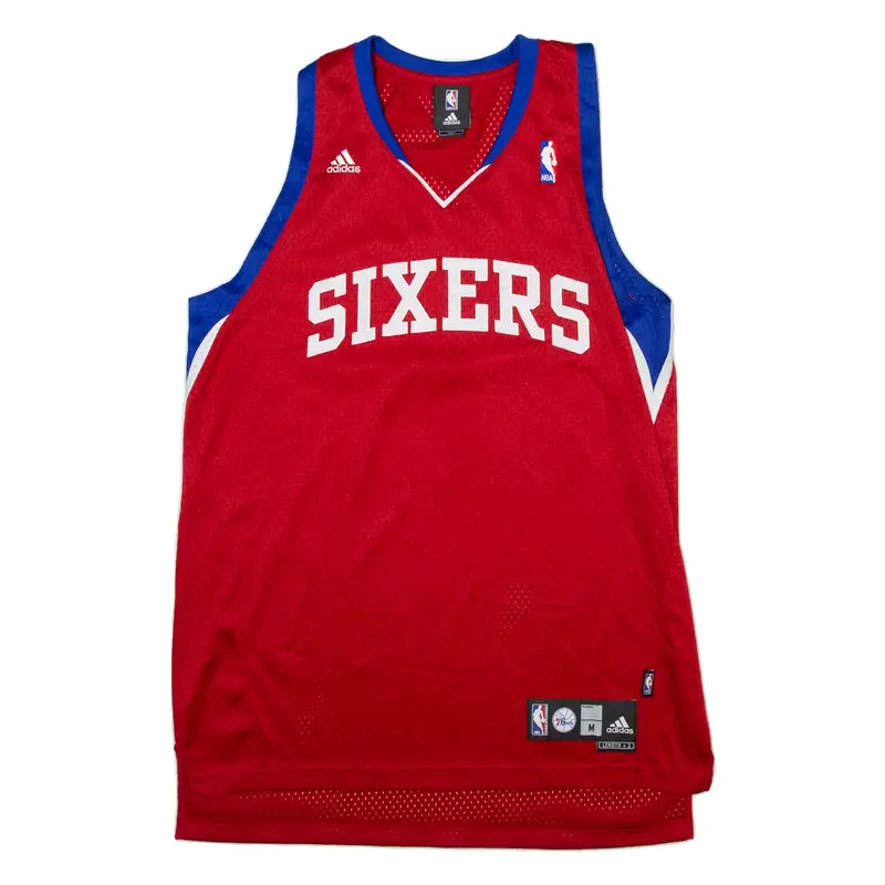 ADIDAS Philadelphia 79ers Sixers NBA Mens Jersey Red Sleeveless USA V-Neck M
