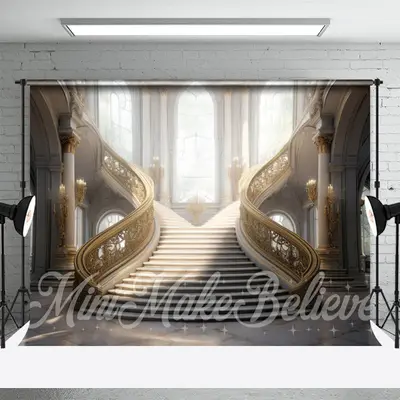 Symmetrical Palace Staircase Architecture Backdrop - Aperturee