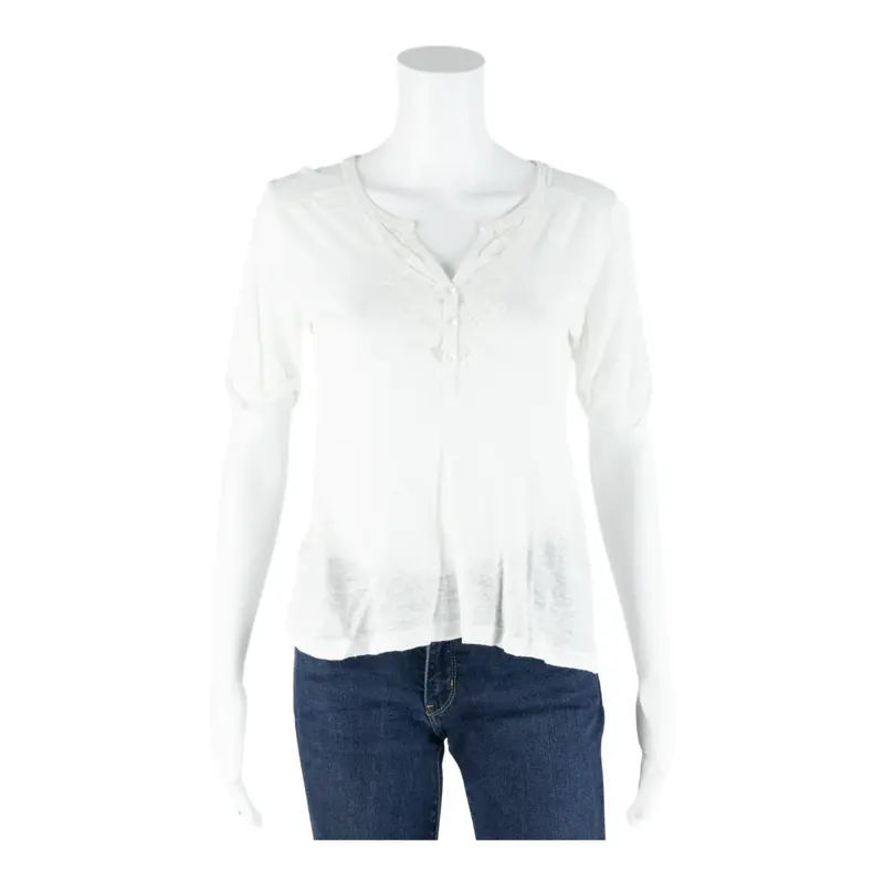 GERARD DAREL Top White Short Sleeve Womens S