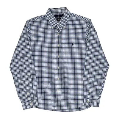 Ralph Lauren Checked Shirt - Large Blue Cotton Blend