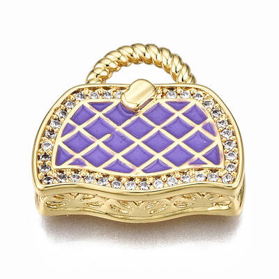 Brass Micro Pave Cubic Zirconia Enamel Pendants