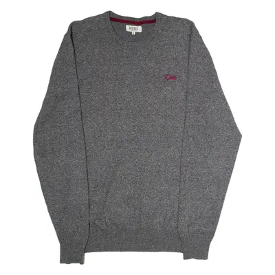 DIESEL Mens Jumper Grey Crew Neck Tight Knit XL